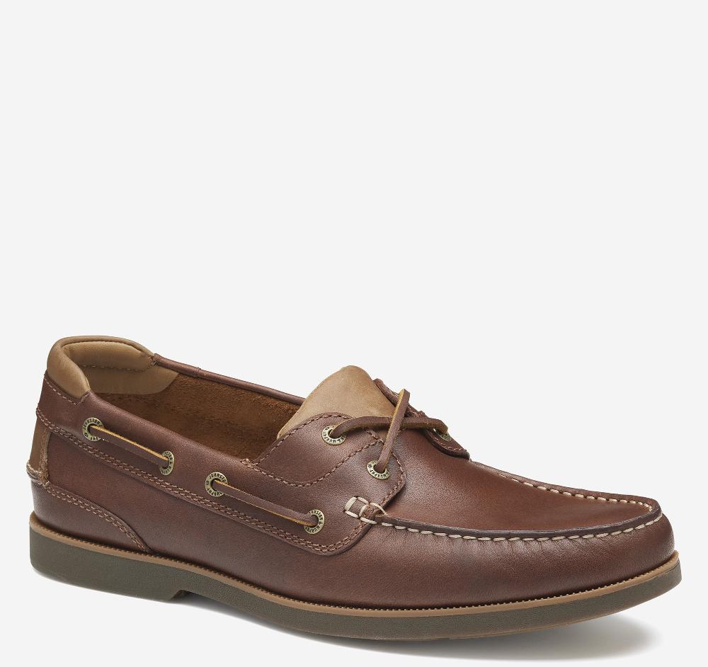 johnston & murphy Ventura 2-Eye Boat Shoe Mahogany Full Grain