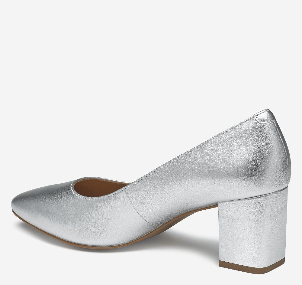 Johnston & Murphy Vicki Pump Silver Metallic Sheepskin