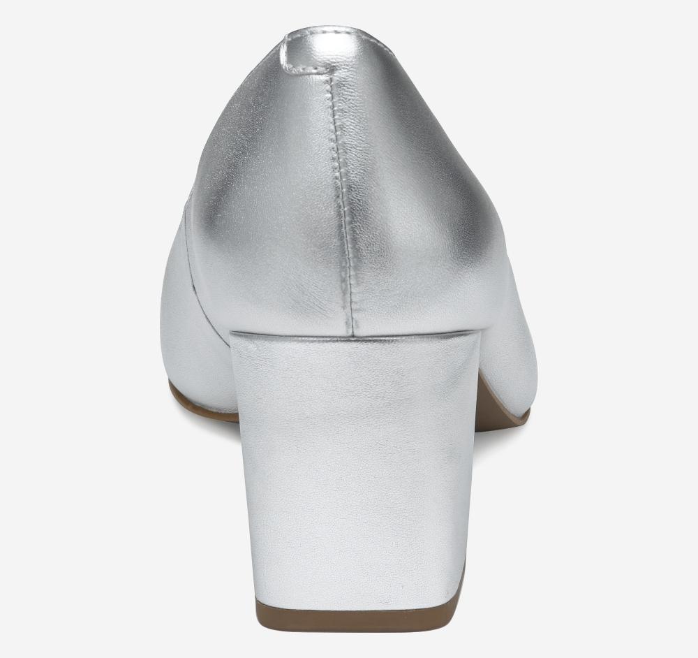 Johnston & Murphy Vicki Pump Silver Metallic Sheepskin