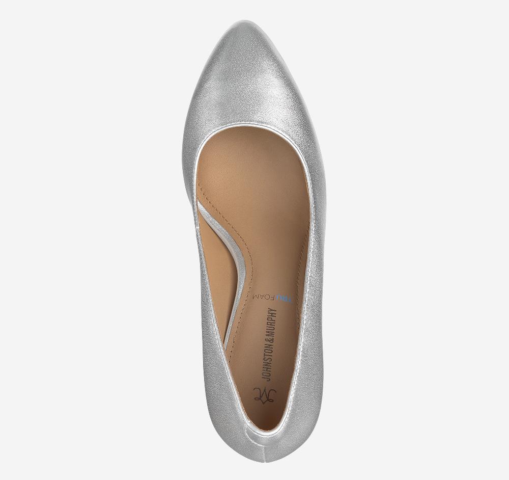 Johnston & Murphy Vicki Pump Silver Metallic Sheepskin