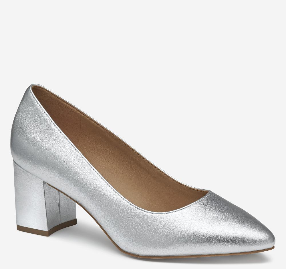johnston & murphy Vicki Pump Silver Metallic Sheepskin