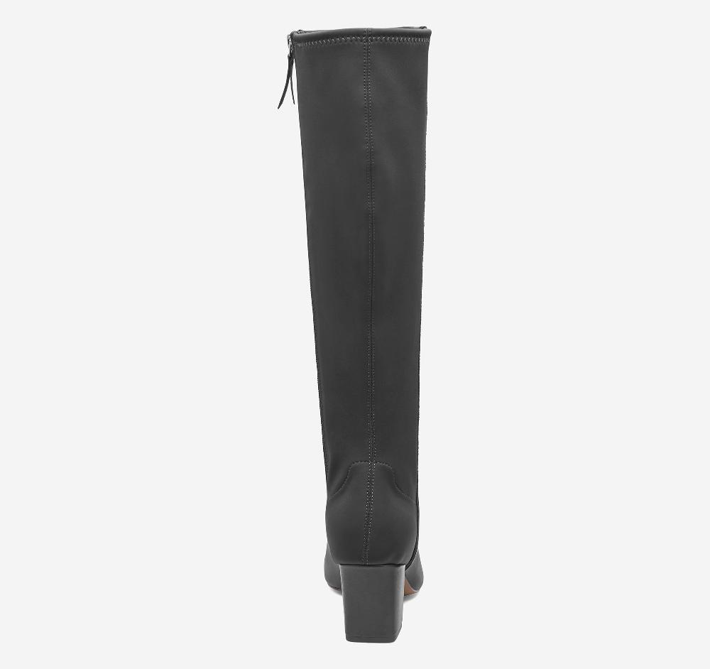 Johnston & Murphy Vicki Tall Boot Black Calfskin/Spandex
