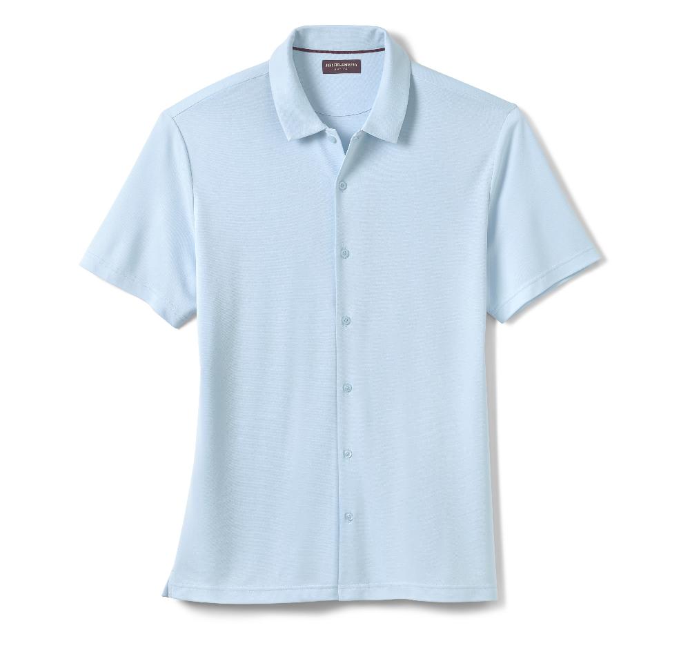 Johnston & Murphy Vintage Birdseye Button-Front Shirt Light Blue