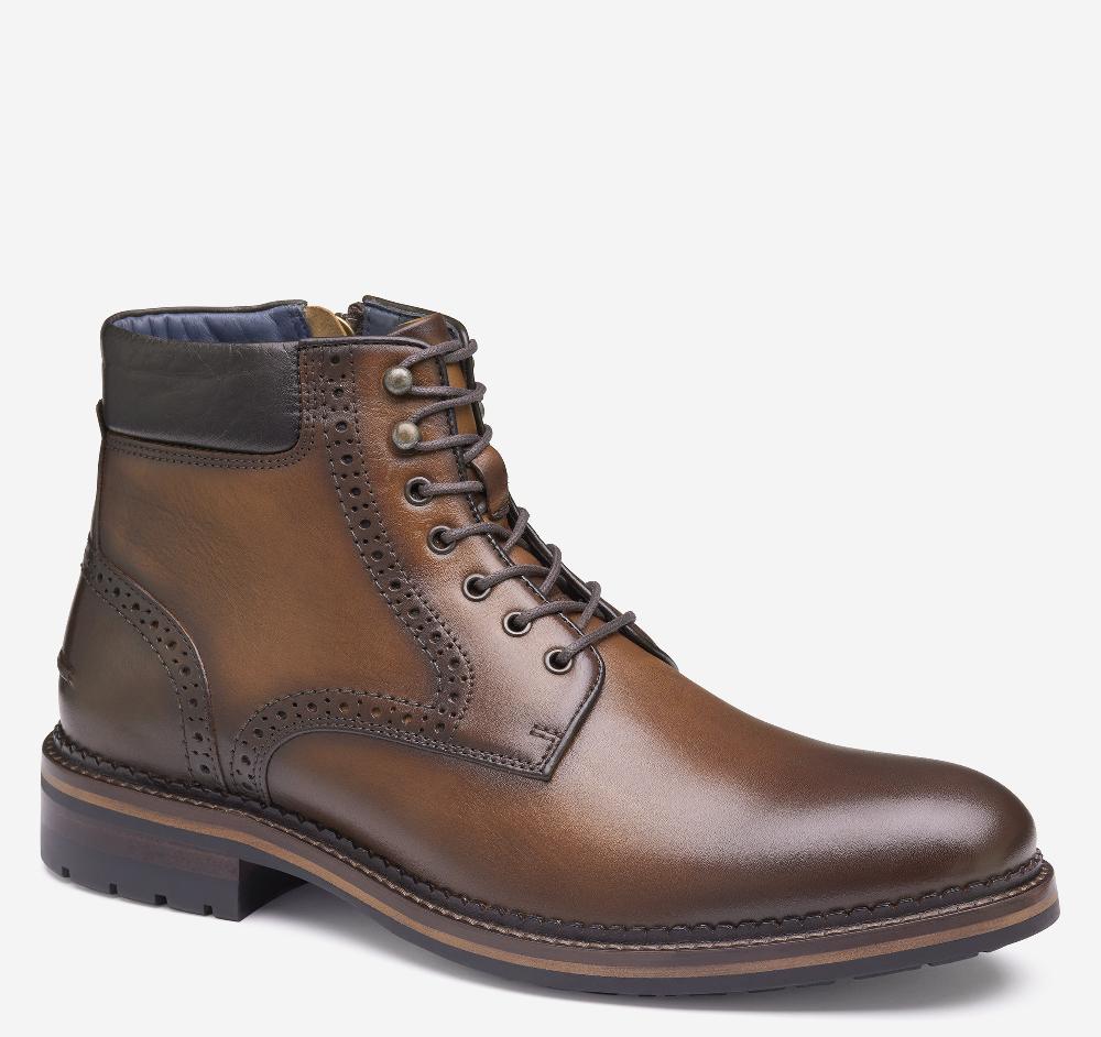 johnston & murphy XC Flex® Connelly Plain Toe Boot Tan Full Grain