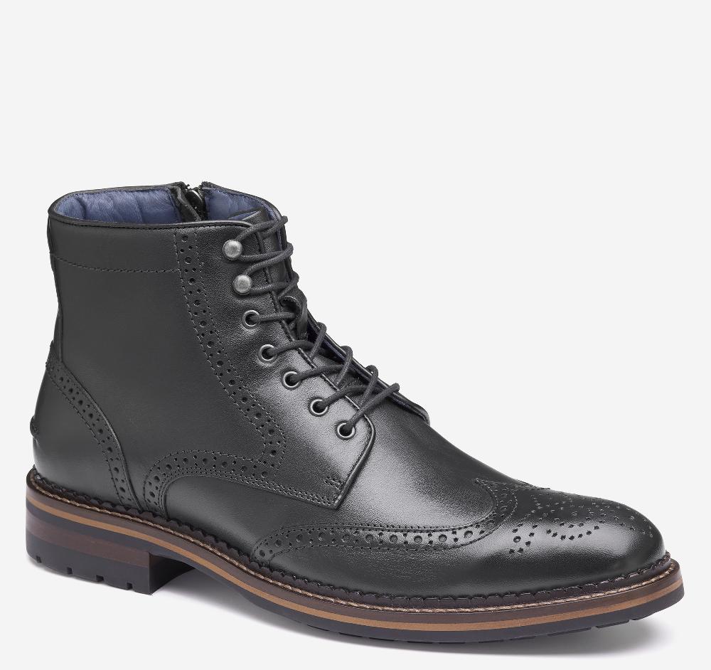 johnston & murphy XC Flex® Connelly Wingtip Boot Black Full Grain