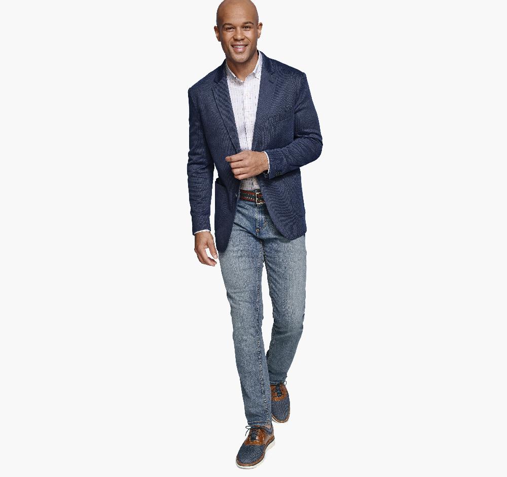 Johnston & Murphy XC Flex® Knit Blazer Navy Birdseye