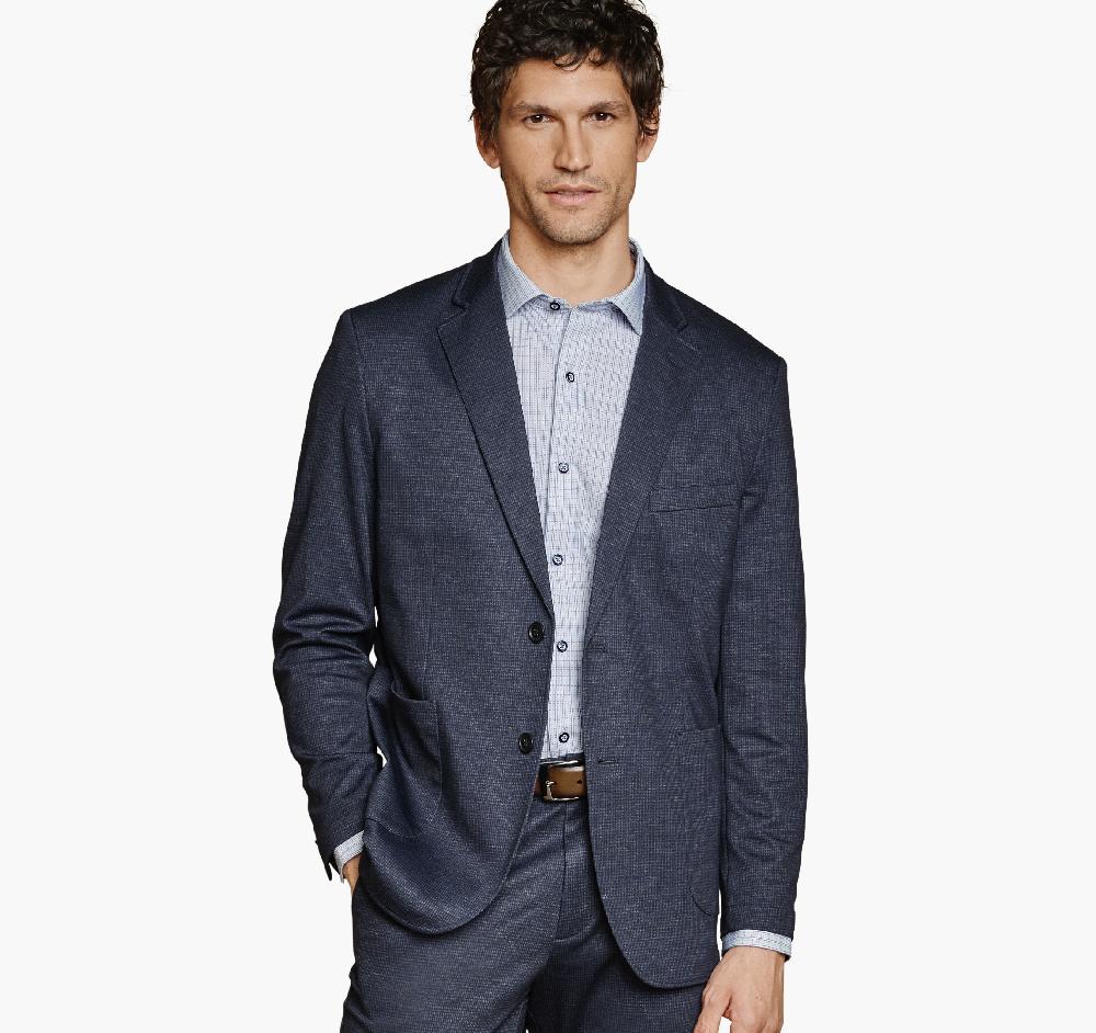 johnston & murphy XC Flex® Knit Blazer Navy Micro Houndstooth