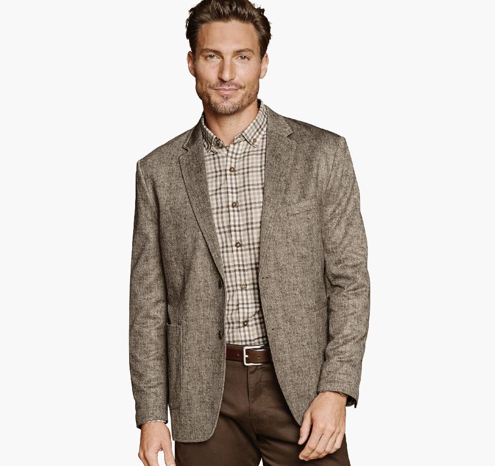 johnston & murphy XC Flex® Knit Blazer Tan Herringbone