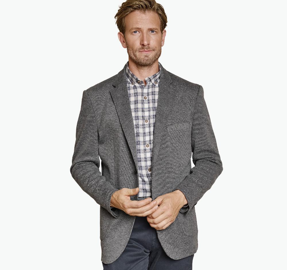 Johnston & Murphy XC Flex® Knit Blazer With Removable Hooded Bib Gray