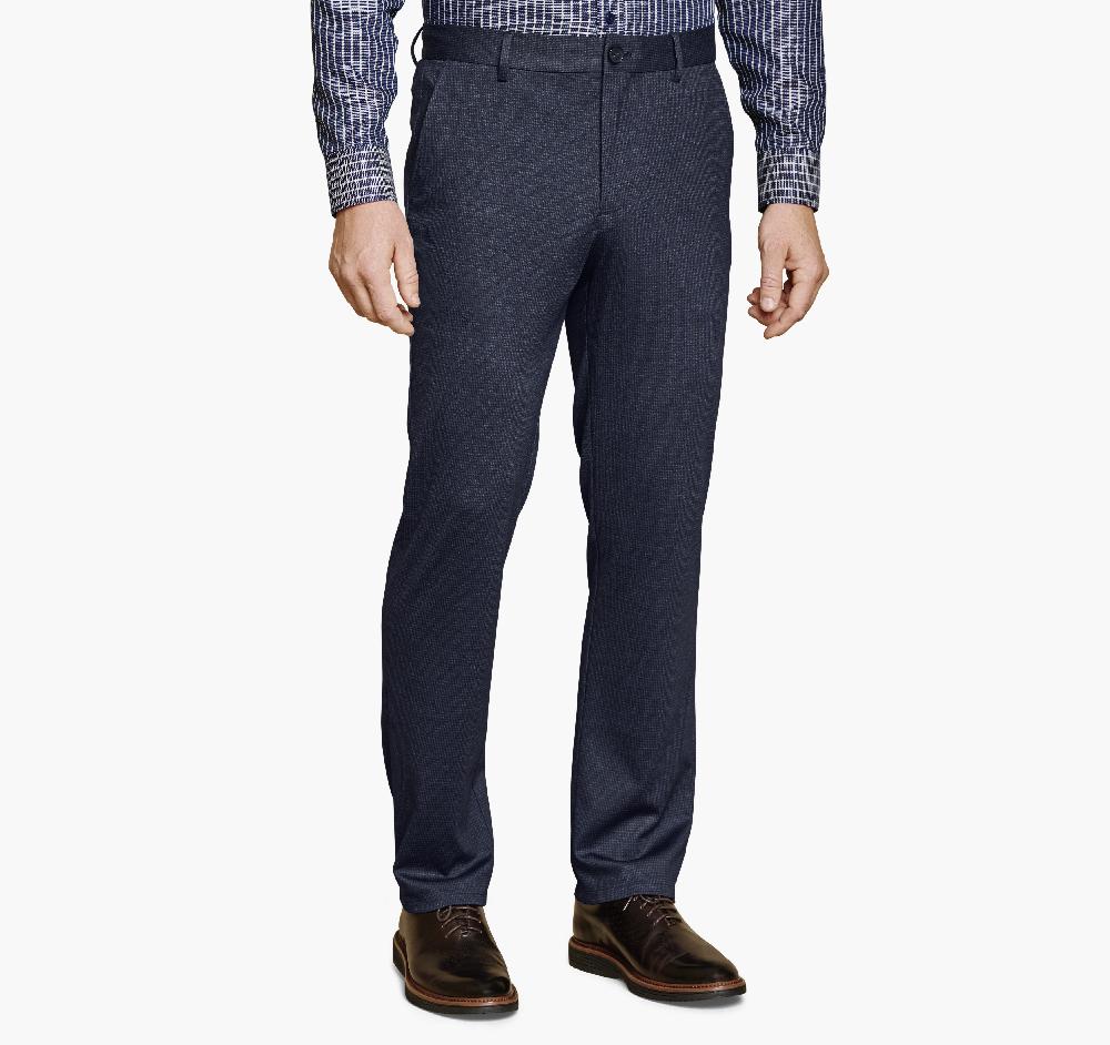 johnston & murphy XC Flex® Knit Pants Navy Micro Houndstooth
