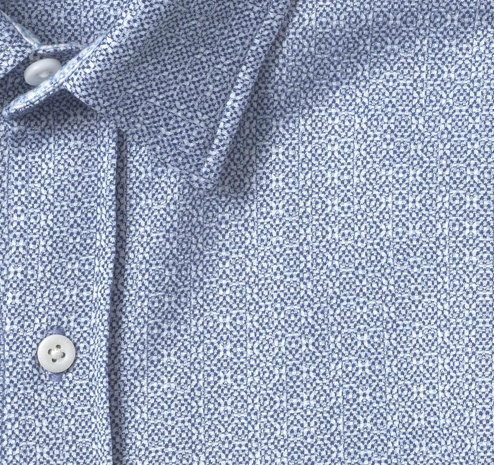 Johnston & Murphy XC Flex® Short-Sleeve Birdseye Shirt Navy Geo