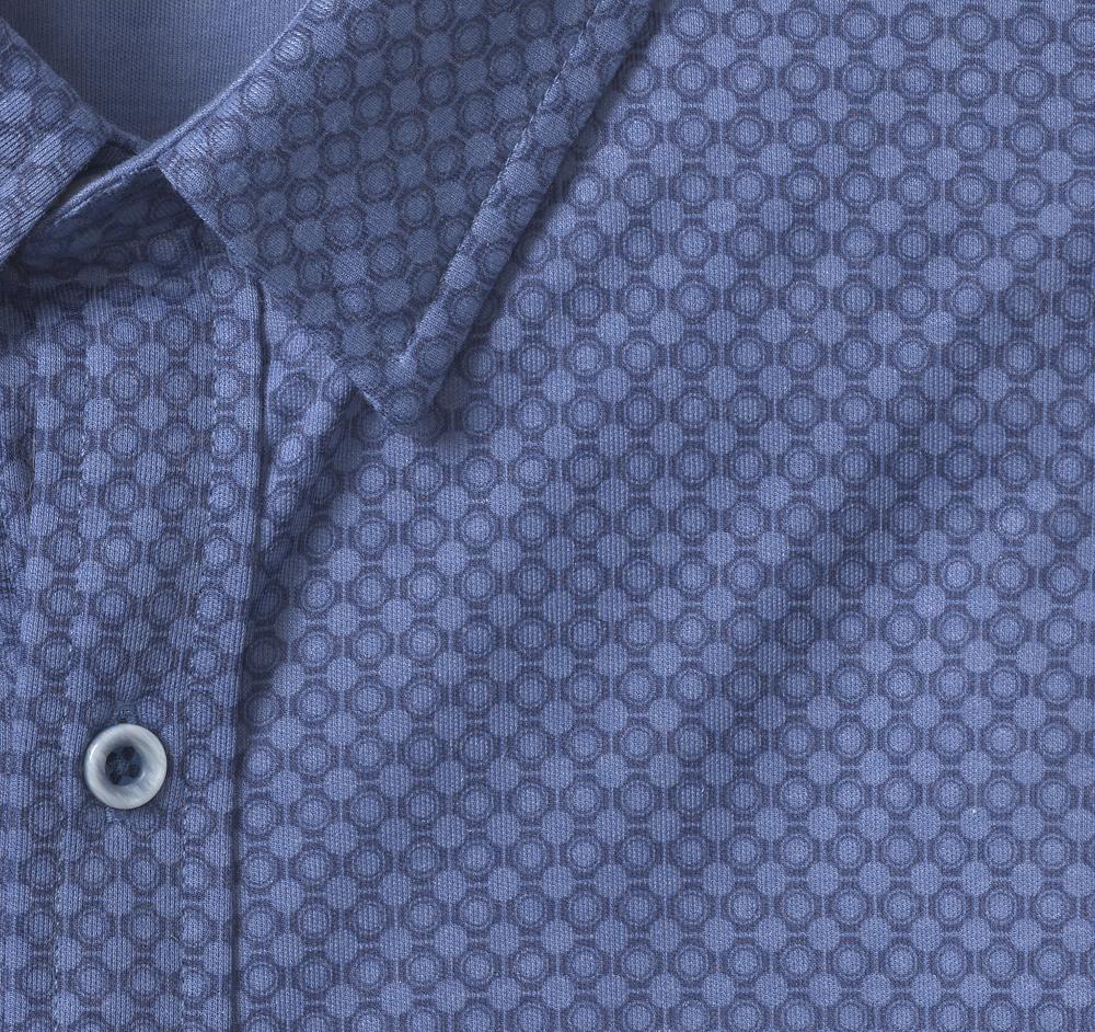 Johnston & Murphy XC Flex® Short-Sleeve Print Knit Shirt Blue Heather