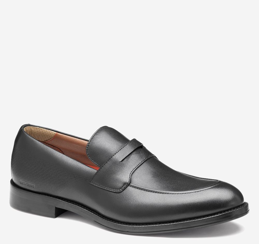 johnston & murphy XC+™ Copley Penny Loafer Black Waterproof Full Grain Leather