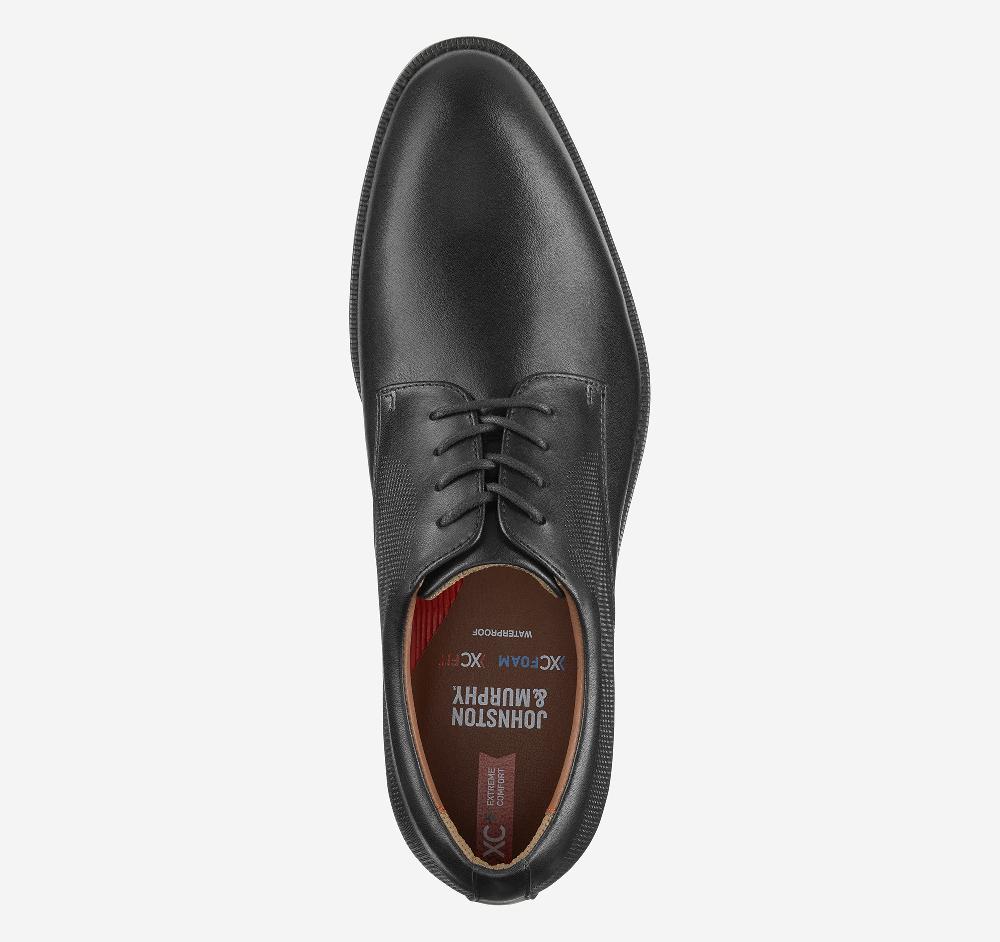 Johnston & Murphy XC+™ Copley Plain Toe Black Embossed Waterproof Full Grain Leather