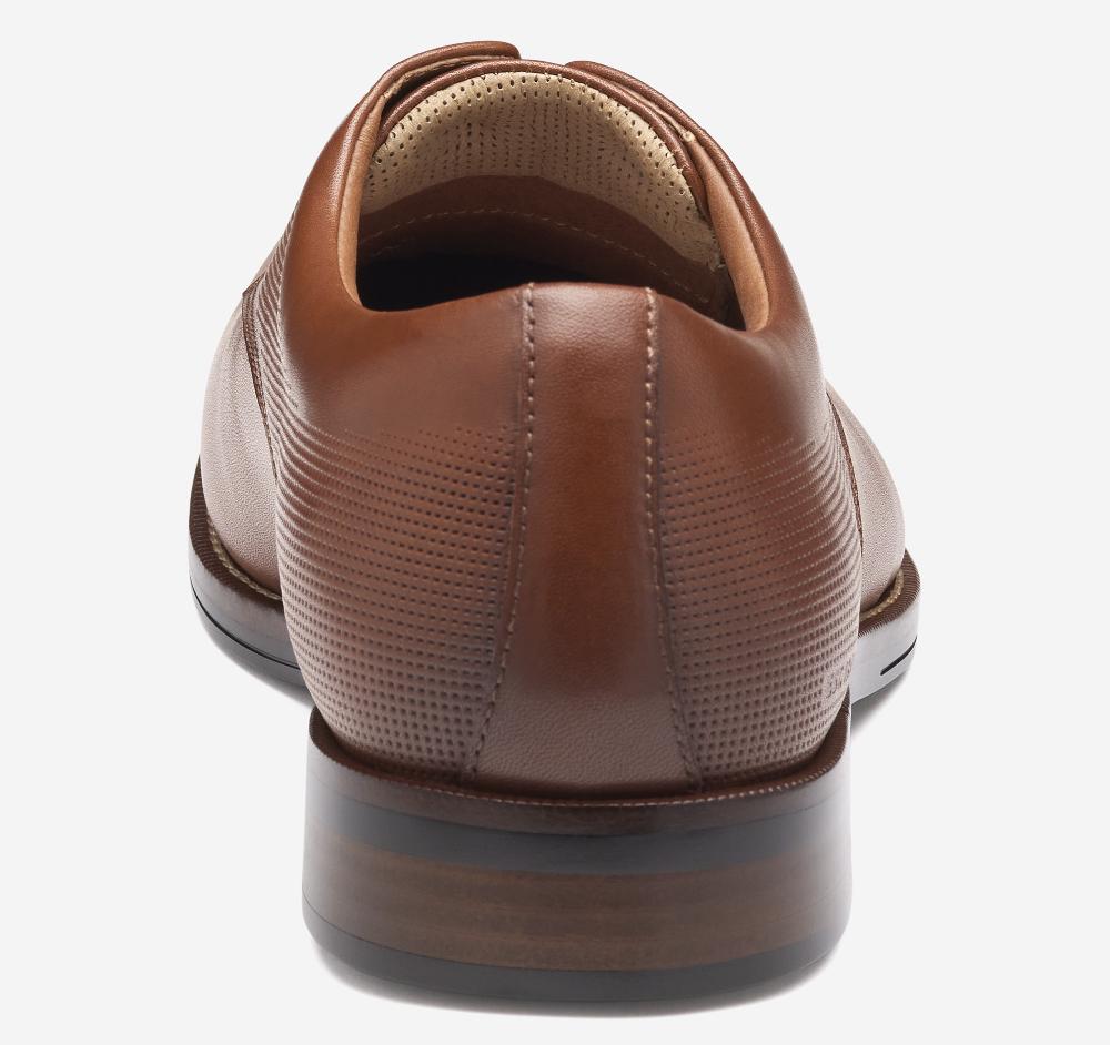 Johnston & Murphy XC+™ Copley Plain Toe Cognac Embossed Waterproof Full Grain Leather