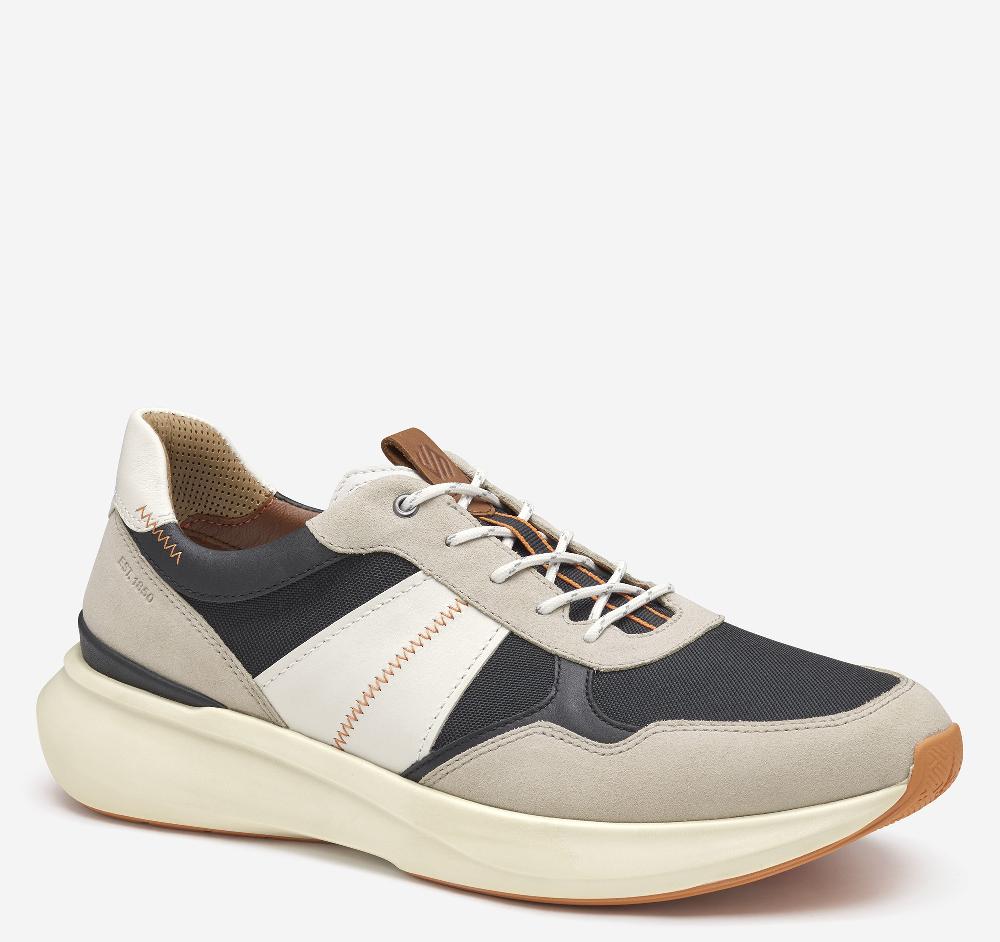 johnston & murphy XC+™ Declan Jogger Beige Multi Waterproof Suede/Full Grain Leather