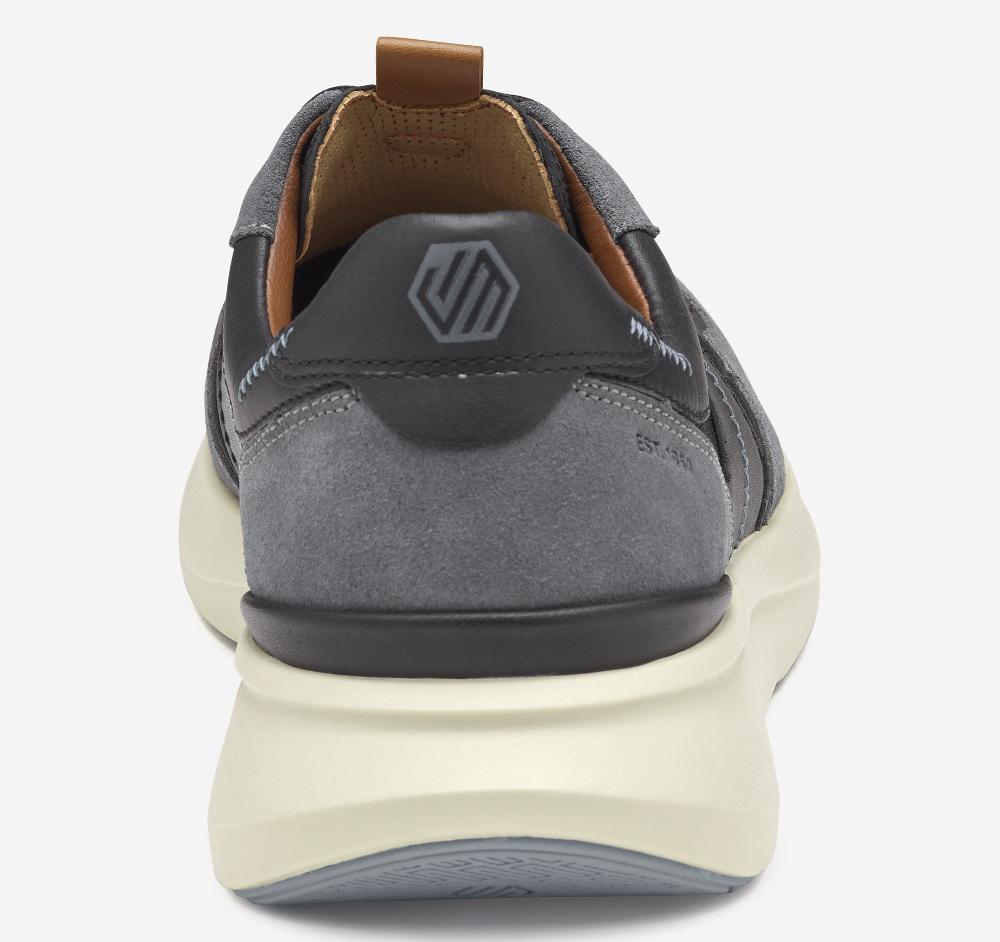 Johnston & Murphy XC+™ Declan Jogger Gray Suede/Black Waterproof Full Grain Leather