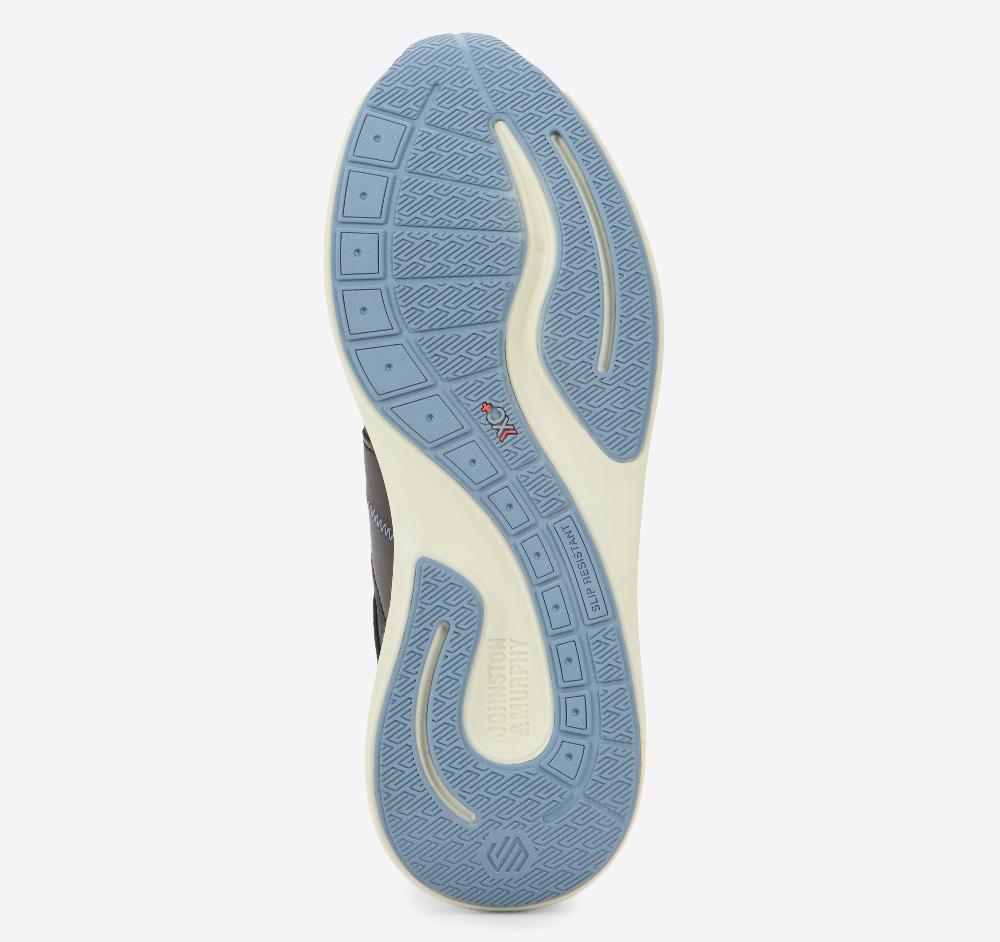 Johnston & Murphy XC+™ Declan Jogger Gray Suede/Black Waterproof Full Grain Leather