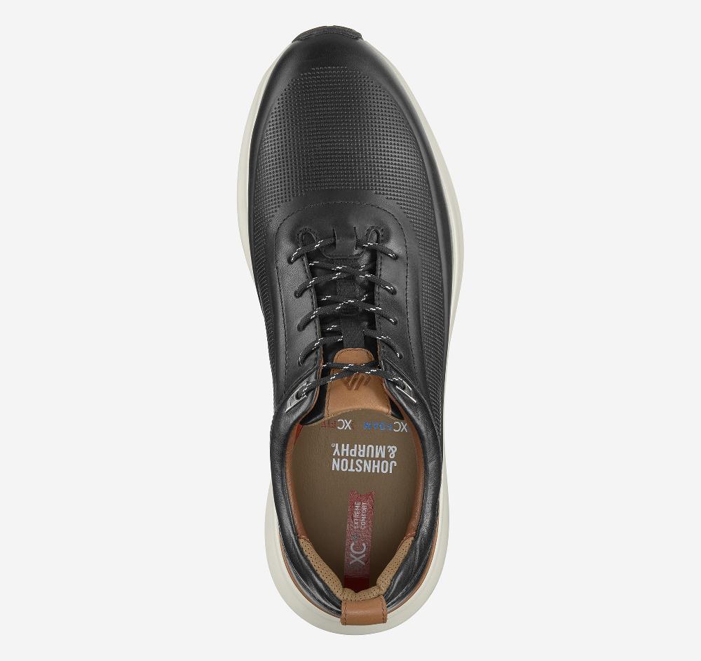 Johnston & Murphy XC+™ Declan U-Throat Black Waterproof Full Grain Leather