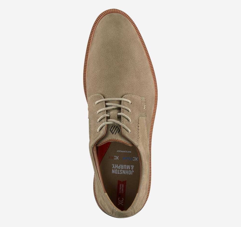 Johnston & Murphy XC+™ Parker Plain Toe Taupe Waterproof Nubuck