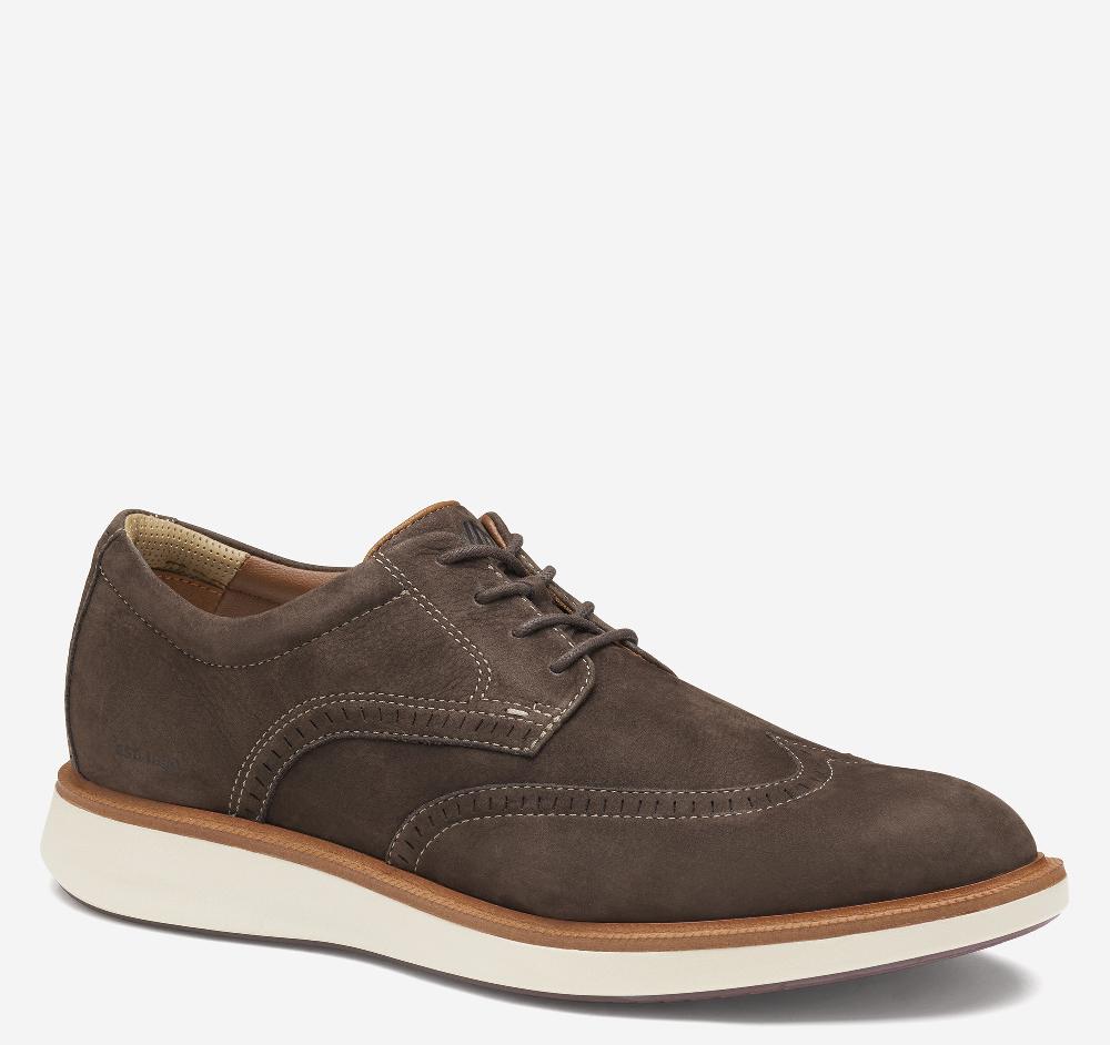 johnston & murphy XC+™ Parker Wingtip Brown Waterpoof Nubuck