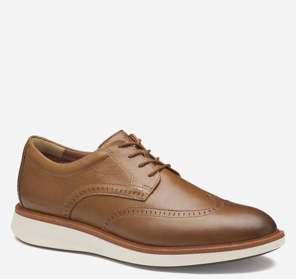 johnston & murphy XC+™ Parker Wingtip Tan Waterproof Full Grain Leather