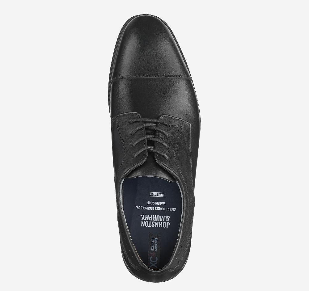 Johnston & Murphy XC4® Maddox Cap Toe Black Waterproof Full Grain