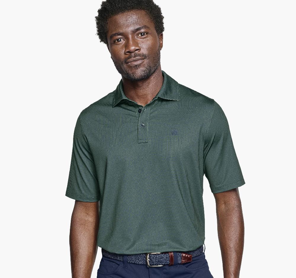 johnston & murphy XC4® Performance Gingham Polos + Cool Degree™ Green/Navy Mini Gingham