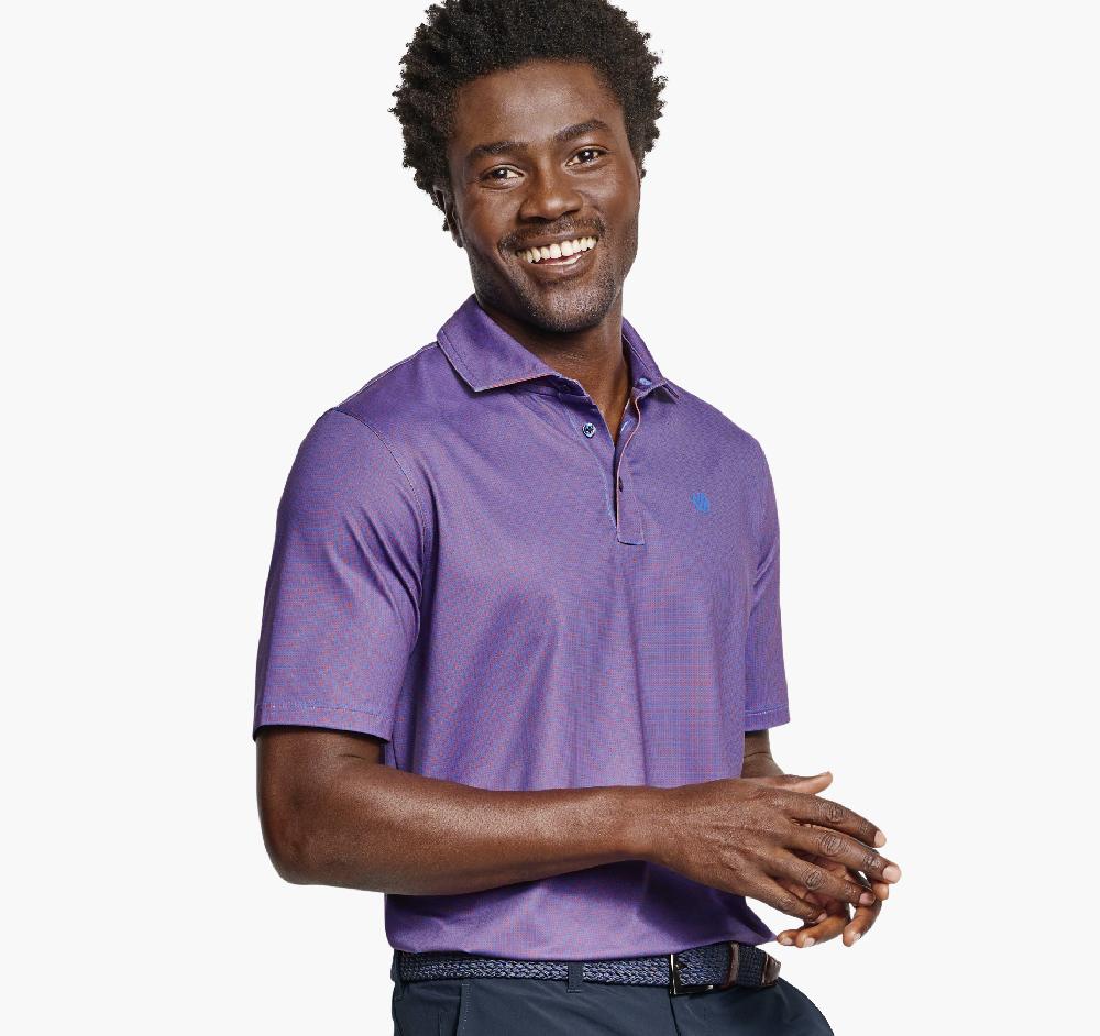 johnston & murphy XC4® Performance Gingham Polos + Cool Degree™ Red/Navy Mini Gingham