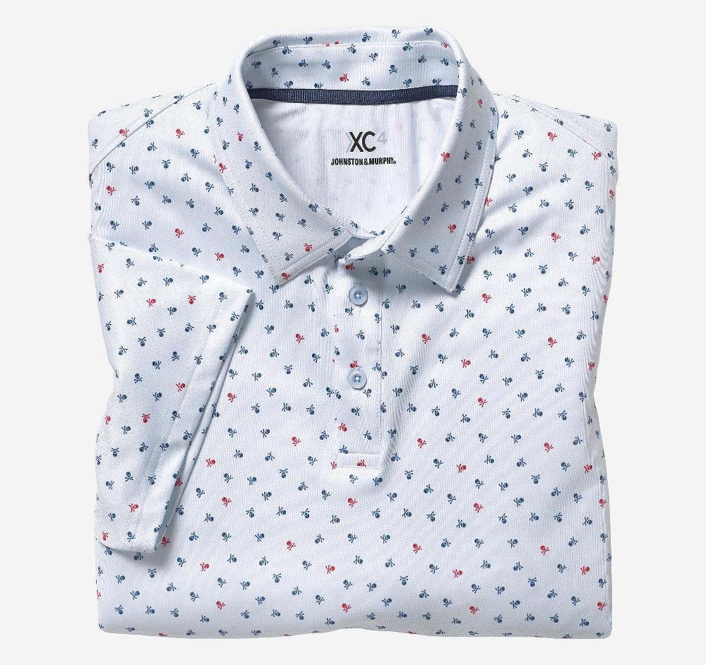Johnston & Murphy XC4® Performance Polo Light Blue Skull