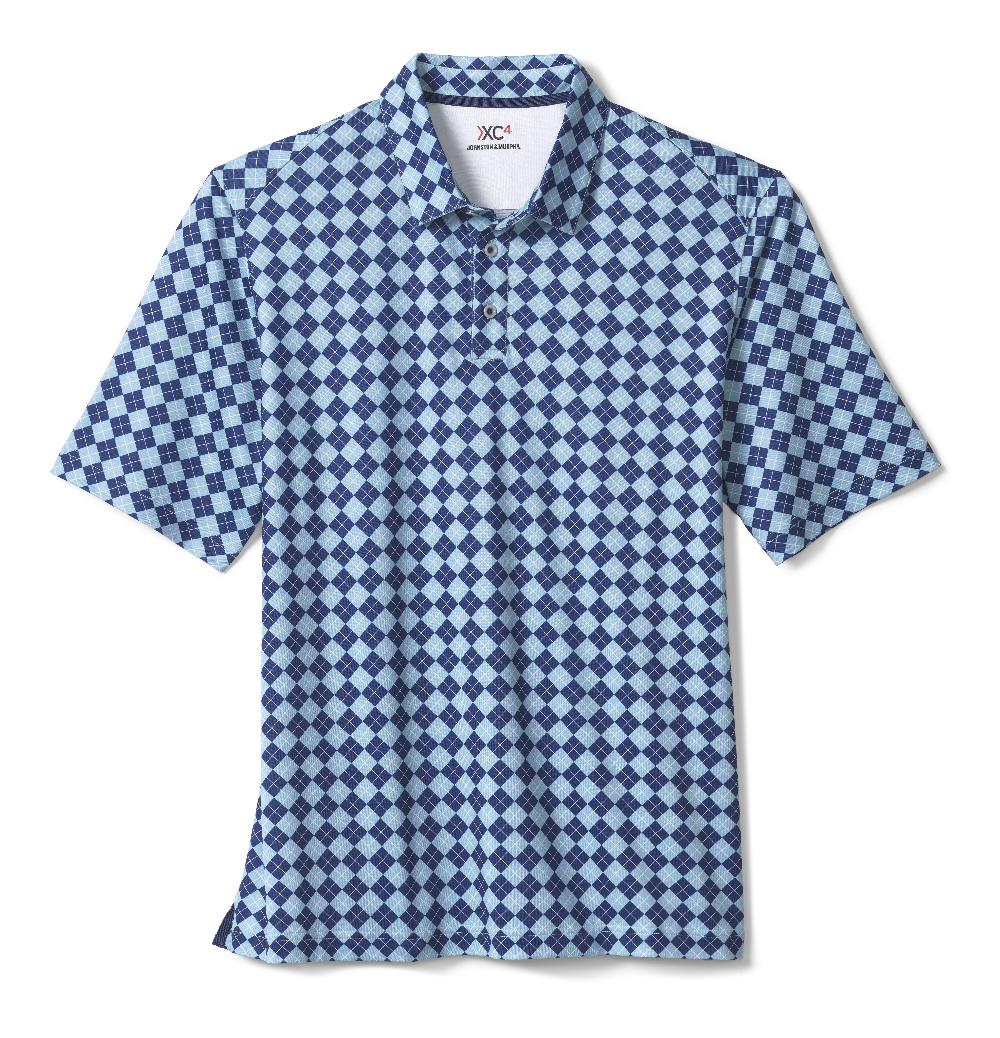 Johnston & Murphy XC4® Performance Polo Navy/Blue Argyle