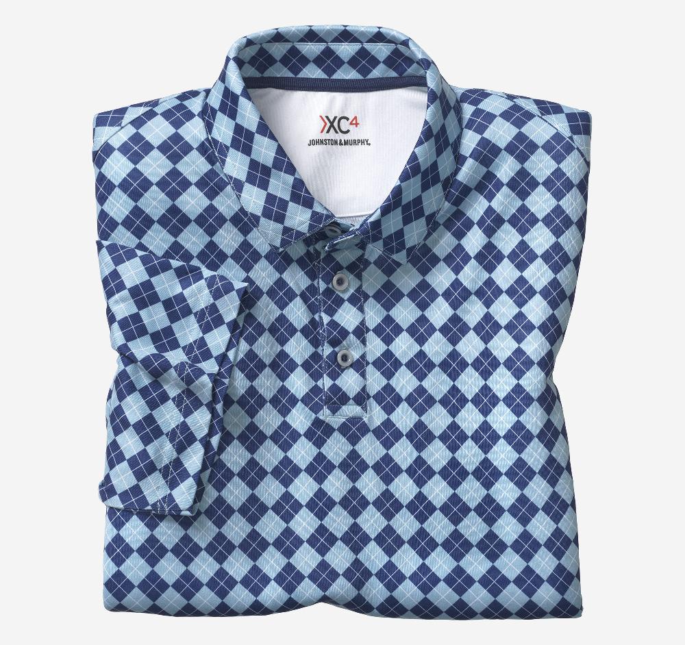 Johnston & Murphy XC4® Performance Polo Navy/Blue Argyle