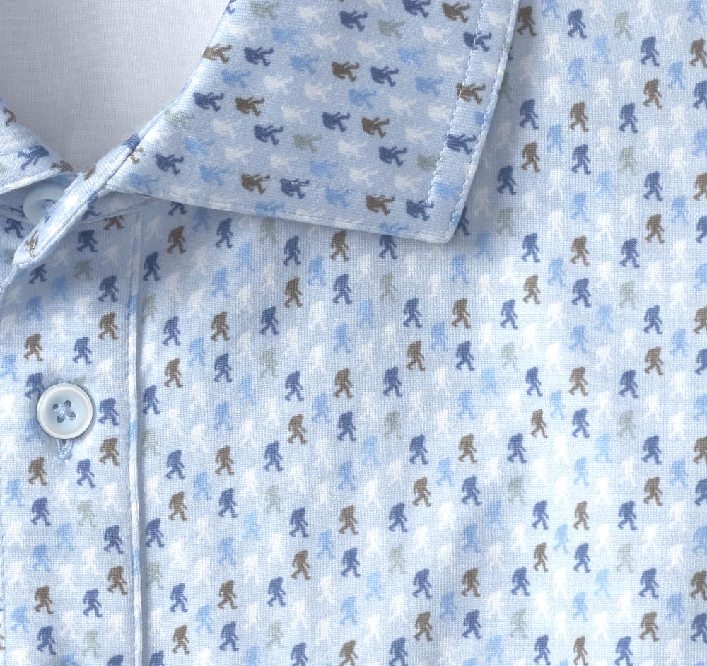 Johnston & Murphy XC4® Performance Print Polos + Cool Degree™ Blue Yeti