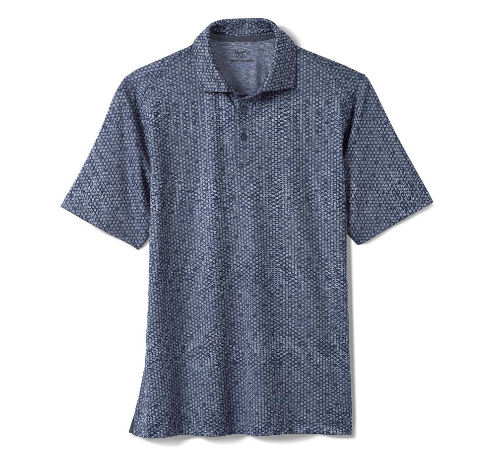 Johnston & Murphy XC4® Performance Print Polos + Cool Degree™ Navy Icon