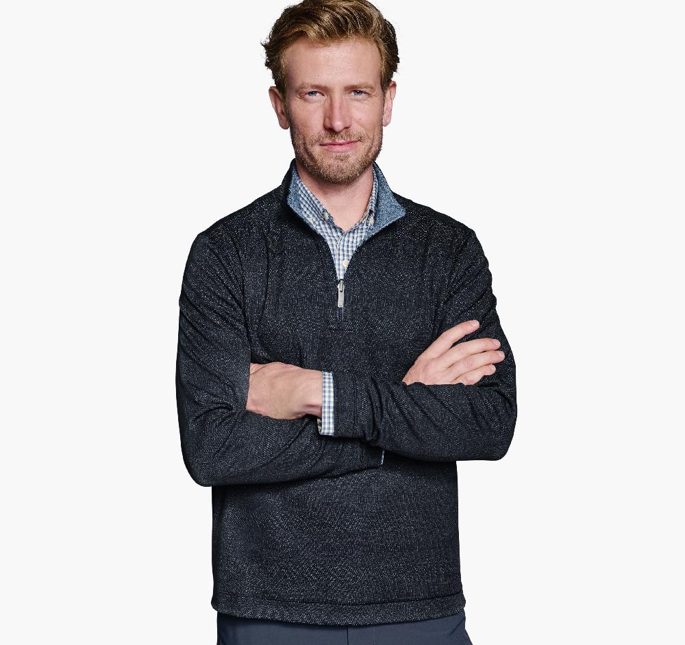 johnston & murphy XC4® Performance Reversible Quarter-Zip Navy/Light Blue