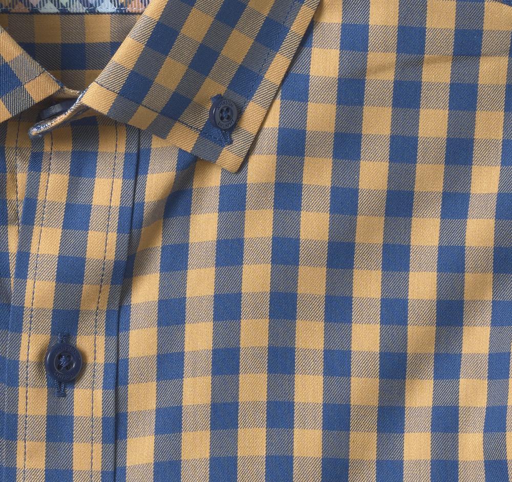 Johnston & Murphy XC4® Performance Shirt Orange/Navy Gingham