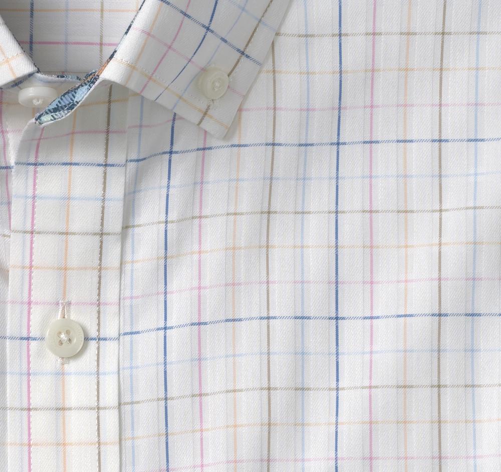 Johnston & Murphy XC4® Performance Shirt White/Multi Windowpane