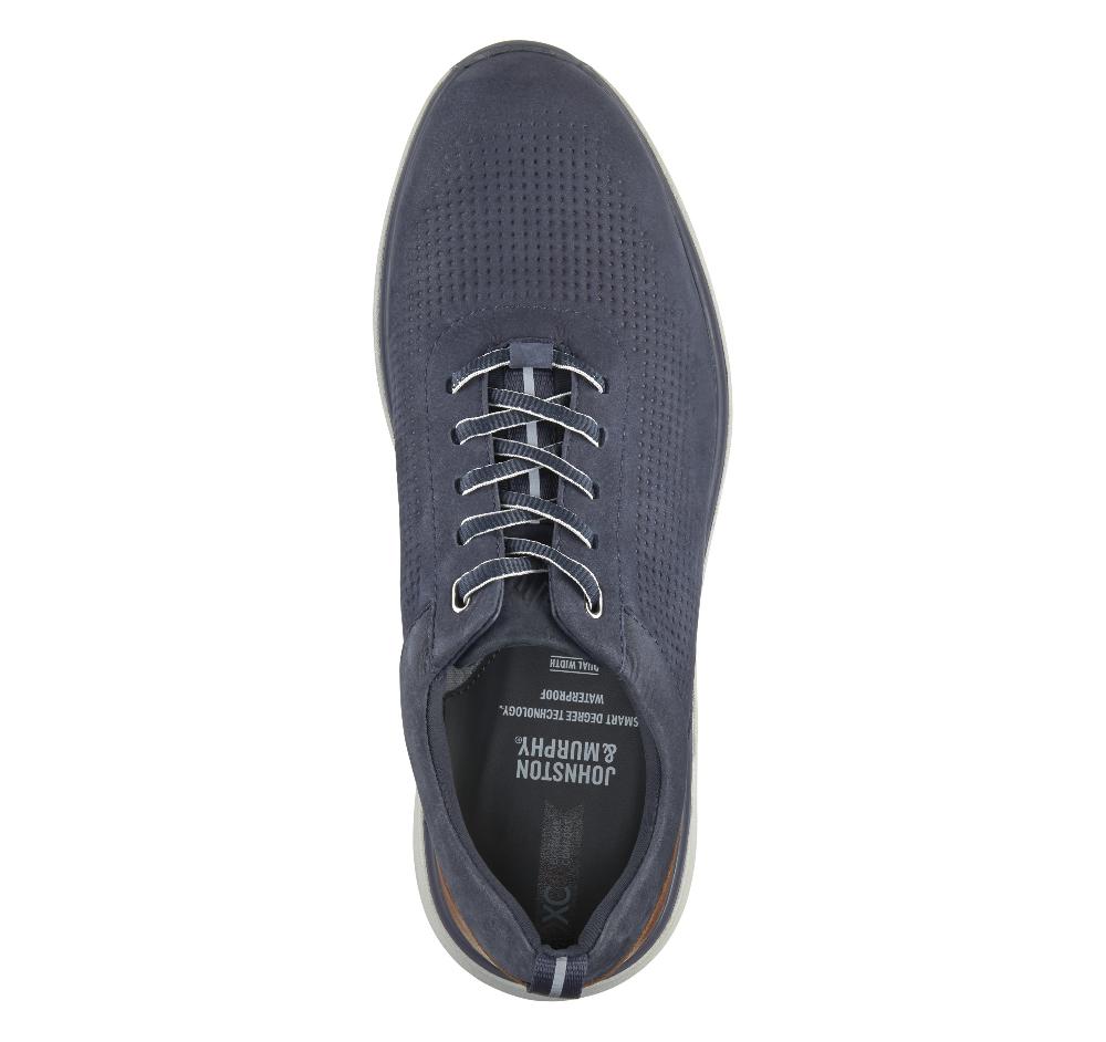 Johnston & Murphy XC4® Prentiss 2 Embossed U-Throat Navy Tumbled Nubuck