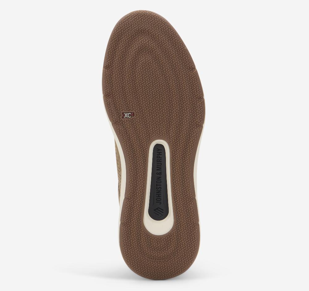 Johnston & Murphy XC4® Prentiss 2 Embossed U-Throat Taupe Tumbled Nubuck
