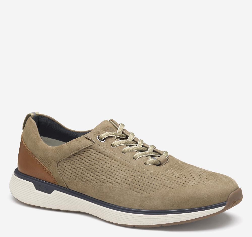 johnston & murphy XC4® Prentiss 2 Embossed U-Throat Taupe Tumbled Nubuck