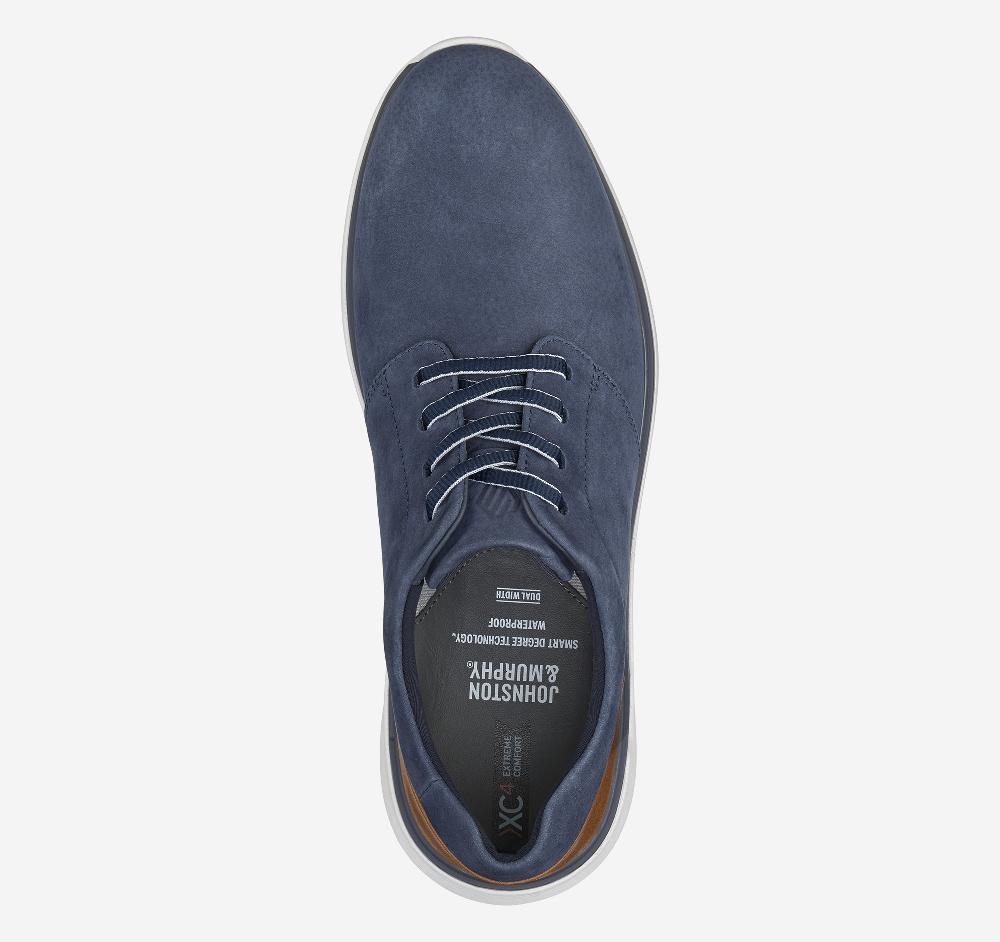 Johnston & Murphy XC4® Prentiss 2 Plain Toe Navy Waterproof Tumbled Nubuck