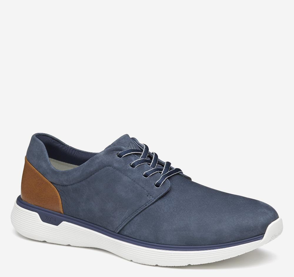 johnston & murphy XC4® Prentiss 2 Plain Toe Navy Waterproof Tumbled Nubuck