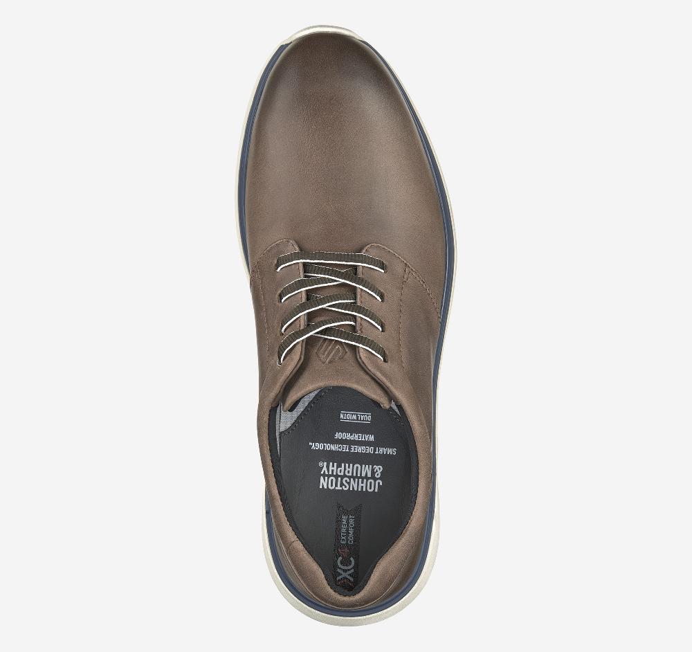 Johnston & Murphy XC4® Prentiss 2 Plain Toe Stone Oiled Waterproof Full Grain