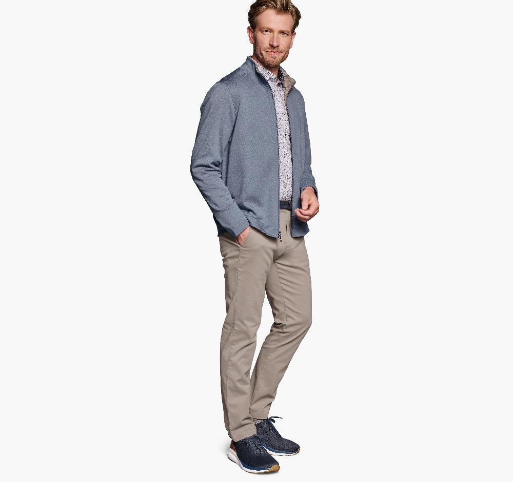 Johnston & Murphy XC4® Reversible Full Zip Light Blue/Tan