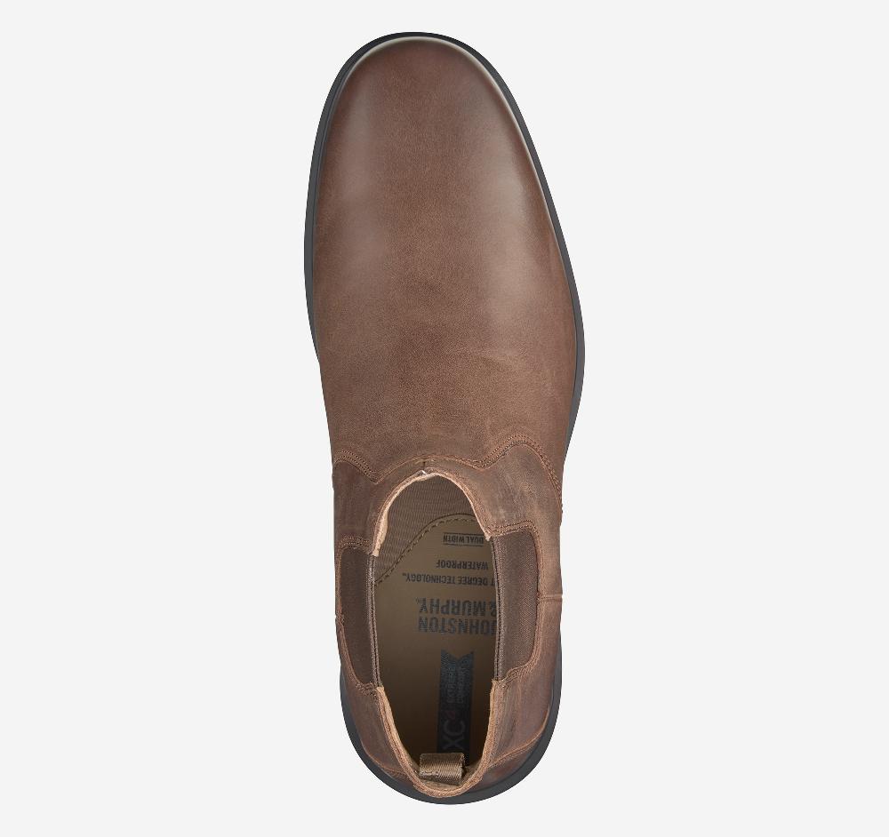 Johnston & Murphy XC4® Stanton 2.0 Chelsea Tan Oiled Waterproof Full Grain