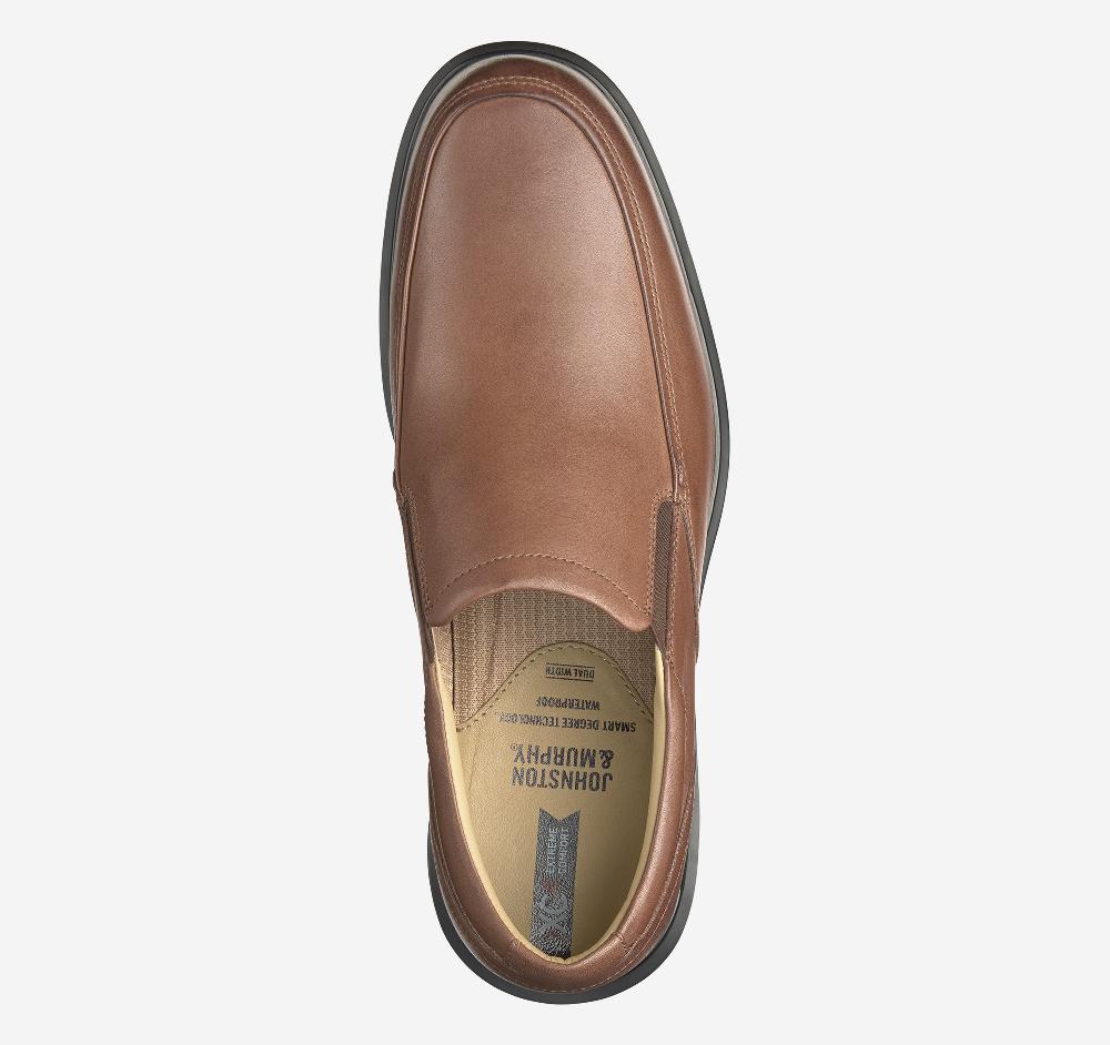 Johnston & Murphy XC4® Stanton 2.0 Moc Venetian Loafer Tan Waterproof Full Grain