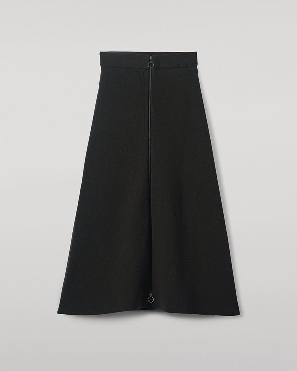 Johnstons Of Elgin A-Line Milano Dark Grey Cashmere Skirt