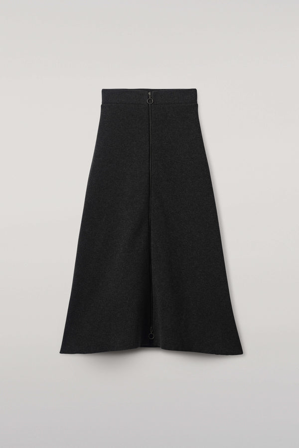 Johnstons Of Elgin A-Line Milano Dark Grey Cashmere Skirt