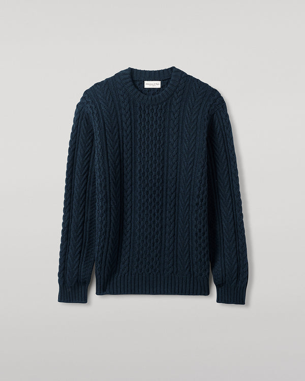 Johnstons Of Elgin Aran Cable Dark Green Cashmere Jumper