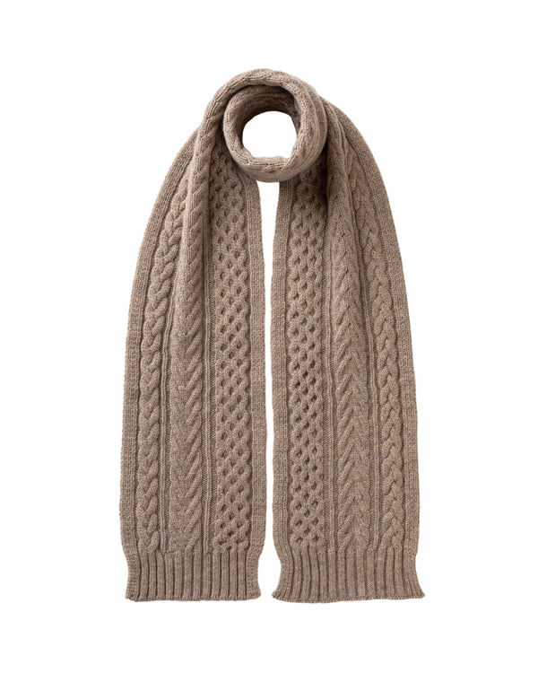Johnstons Of Elgin Aran Cashmere Natural Hat & Scarf Gift Set